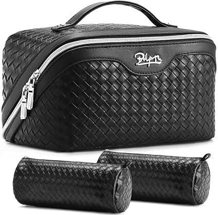 BOYATU Travel Makeup Bag: 3-Piece Waterproof Vegan Leather Set